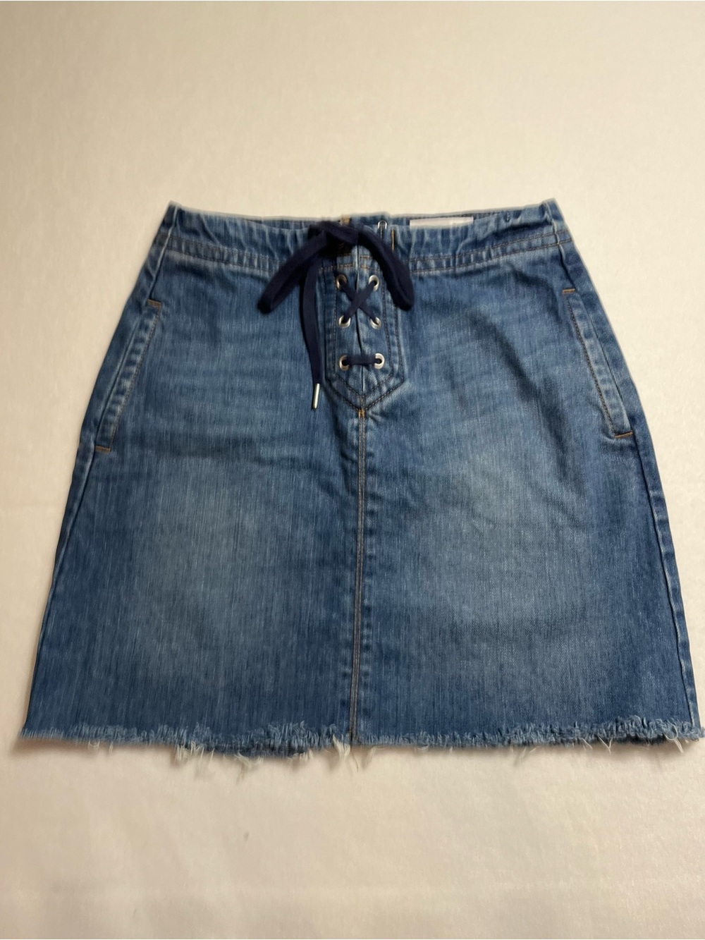 LOFT Y2K inspired Denim Lace-Up Mini Skirt - Blue